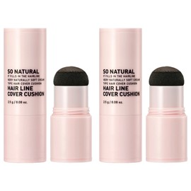 So Natural Hair Line Cover Cushion 2.5g, dark brown, 2 pcs / 쏘내추럴 헤어 라인 커버 쿠션 2.5g, 다크브라운, 2개