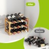 BMOSU Bamboo Wine Rack Wine Storage Cabinet Shelf 12 Bottle