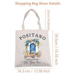Lywjyb Birdgot Positano Italian Fresh Lemon Tote Bag Amalfi Coast Gift Italian Islands Gift Southern Italy Travel HandBag (Positano Lemon Tote)