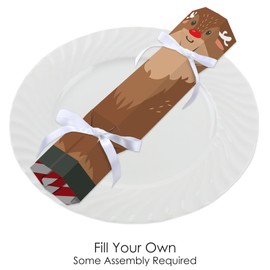 Big Dot of Happiness Very Merry Christmas - No Snap Holiday Reindeer Party Table Favors - DIY Cracker Boxes - Set of 12