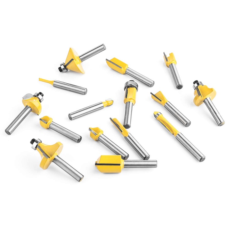 KOWOOD Router Bits Set of 15 Pieces 1/4 Inch Woodwork