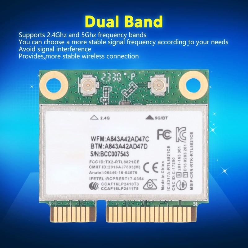 RTL8821CE Network Card Module 433Mbps BT4.2 802.11AC 2.4GHz 5GHz Mini