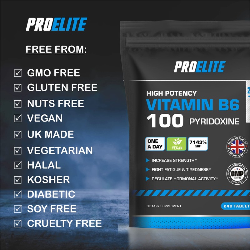Vitamin B6 100mg - 60 Vegan Tablets 7000% Nrv Dose