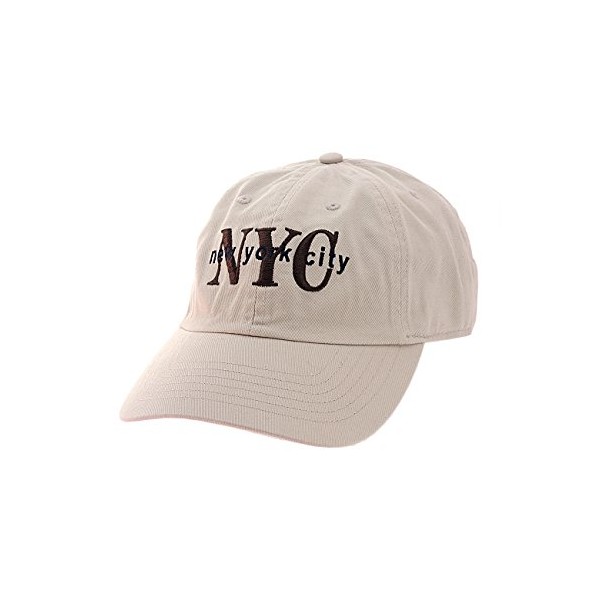 NYFASHION101 Unisex NYC New York City Embroidered Adjustable Low Profile Cap, NY02, Putty