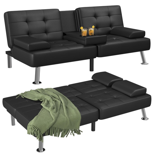 Flamaker Flamaker Futon Sofa Bed Modern Folding Futon Set Convertible