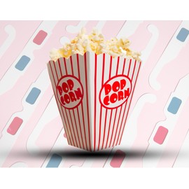 50 Pack Popcorn Boxes Movie Night Popcorn Bags for Party Red and White Popcorn Bags for Popcorn Vintage Snack Box Concession and Carnival Party Supplies, Individual Popcorn Bucket Containers (50)
