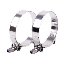 LUXERAD 2 pieces 1.8-2 inch (46-50 mm) stainless steel T-bolt clamps, for turbo intake hose, soft hose, intercooler, turbo hose, hose clamps