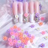Tyuimhx 30 Pcs Flowers Nail Charms 3D Resin Daisy Nail
