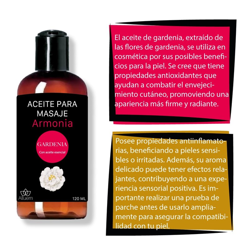 Alluem Aceite Para Masajes Gardenia Grado Terapeutico