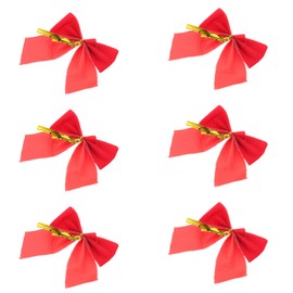 12pcs Christmas Ribbon Bows Ornaments Xmas Tree Bowknot Decorations Hanging Red Bows for Wreaths Garland Wrapping Presents Craft Supplies