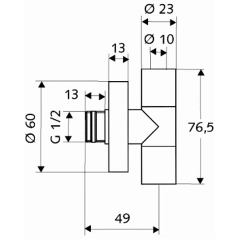 Schell Edition Design Angle Valve, 053200699