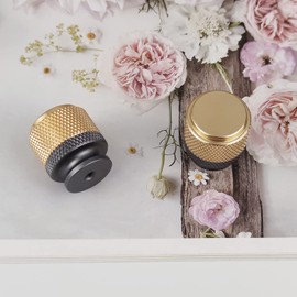 Pexintek 10 Pack Gold Modern Cabinet Handles Solid T Bar Knobs Kitchen Bathroom bedrooms Study Furniture Door Vintage Pulls with Screws for Cupboards Drawer Wardrobe Dresser (Golden Grey)