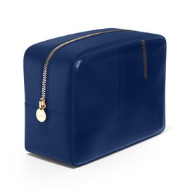 Embla London Makeup Bag Cosmetic Case, Clear Zipper Make Up Pouch and Toiletry Travel Tote, Cute Skincare Pouches for Women Girls, Preppy Purse Cosmetic Organizer, Large Makeup Bags, Sapphire