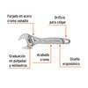 Truper Expert PET-6C, Llave ajustable (perico), 6" profesional cromada
