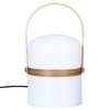 Outdoor Lamp with Wooden Handle, White, 26.5 cm