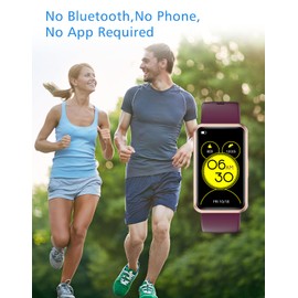 Cloudpoem Fitness Tracker No Bluetooth No APP/Phone Required, Fitness Watch IP68 Waterproof with Steps Counter Sleep Tracker Alarm Clocks Stopwatch for Men Women Parents (Purple)