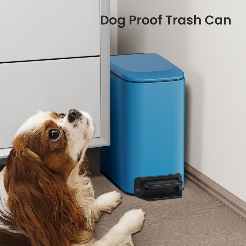 Cesun Small Bathroom Trash Can with Lid Soft Close, Step