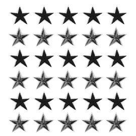 MECCANIXITY Star Iron on Patches Embroidered Sew Patches Appliques 4x4cm Garment Iron On Star Appliques for Clothing Repair Backpack Shoes Decoration Black Pack of 30