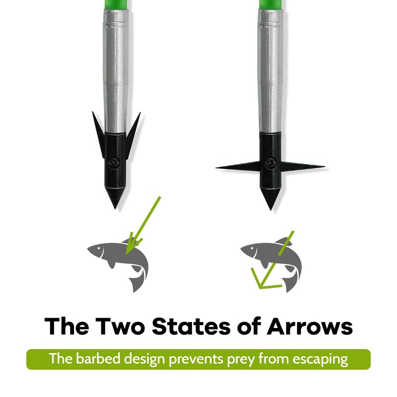 oubert 6/12 pcs 34 inch Green Bowfishing Arrows 8mm Solid