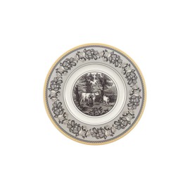 Villeroy & Boch - 10-1067-2660 Villeroy & Boch Audun Ferme Bread & Butter Plate, 6.25 in, White/Gray/Yellow