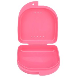 YUYTE Caja de Retención Dental de Plástico, Diseño de Bloqueo a Presión, Evita que las Dentaduras Postizas Se Reproduzcan Bacterias, Rosado