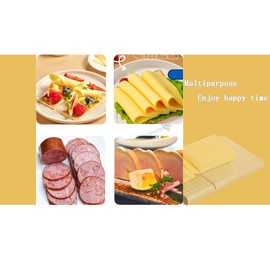 1+1 Cheese Slicer with Extra Cheese Cutter, Wire Cheese Cutter with 5 Replacement Wires, Cheese Slicers for Block Cheese, Butter Slicer with Grid Scale Lines, Metal Cheese Cutter and Cutting Board