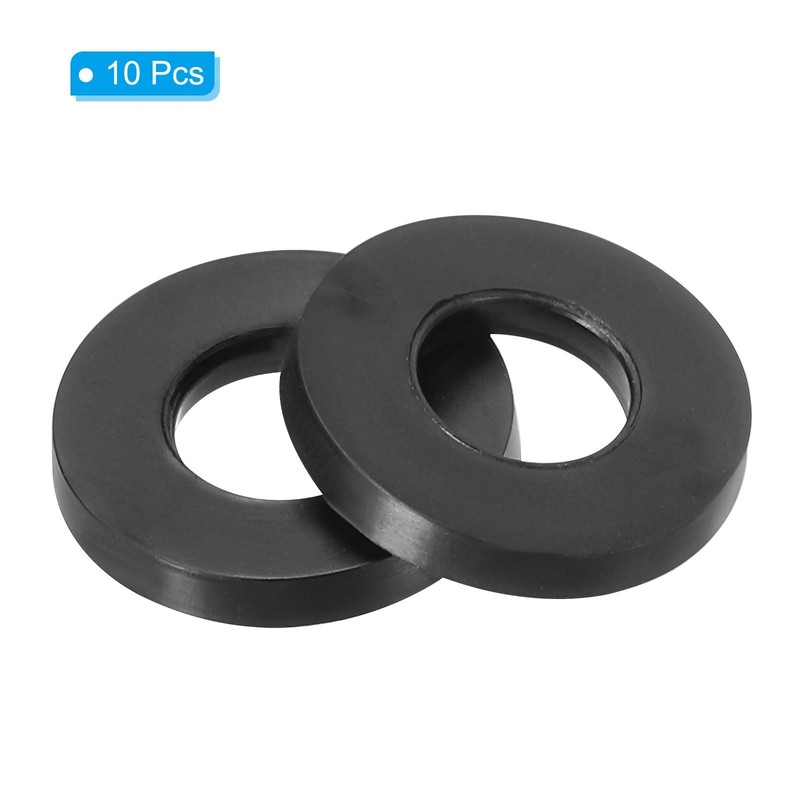 TOP-VIGOR 10Pcs Rubber Flat Washers, 16mm OD 8mm ID 2.2mm