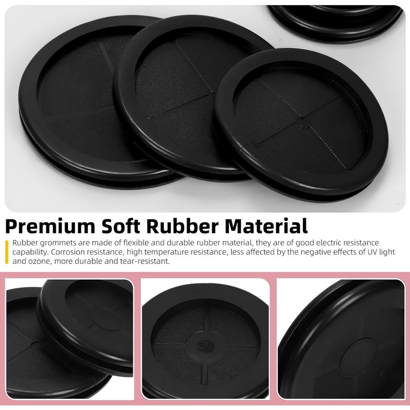 TA-VIGOR 8Pcs Round Rubber Grommets, 32mm Double-Sided Rubber Hole Plug