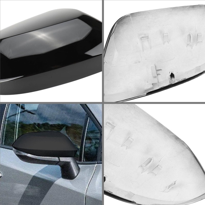 Black Left Driver Side Replacement Mirror Cover Cap Housing for