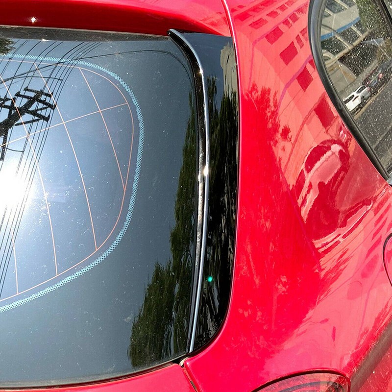 2pcs Rear Window Side Spoiler Canard Wing Glossy Black Replacement