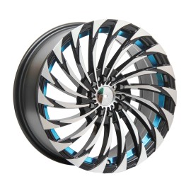 FUDA 17 X 7.5 Inch Black Machined Face Wheels Rim 5x108 / 5x114.3 Wheel ET 35 CB 73.1