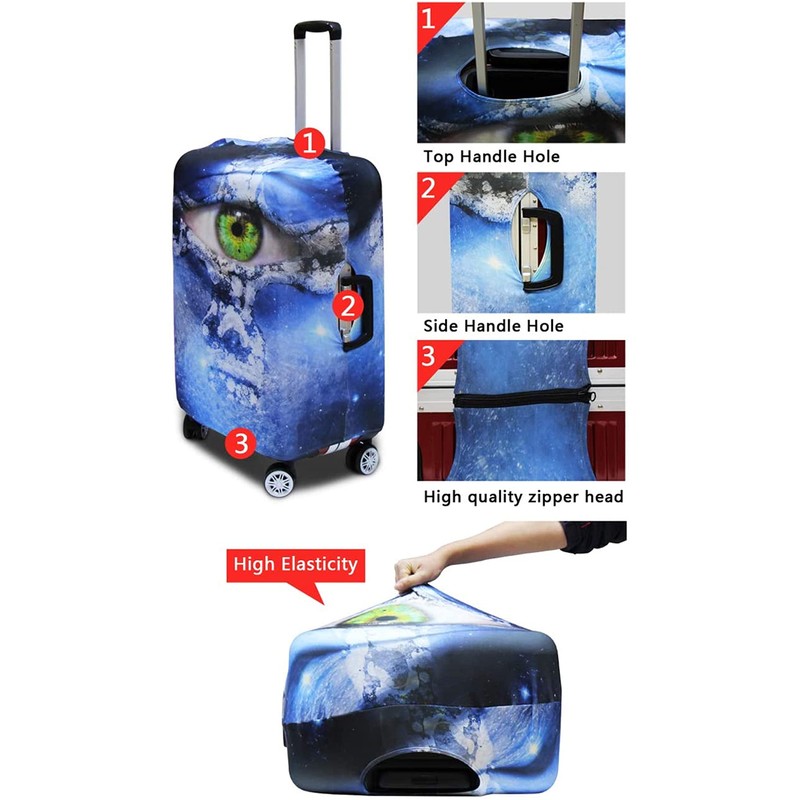 POLERO Novelty Luggage Cover Funny Giraffe Trolley Suitcase Protector Elastic