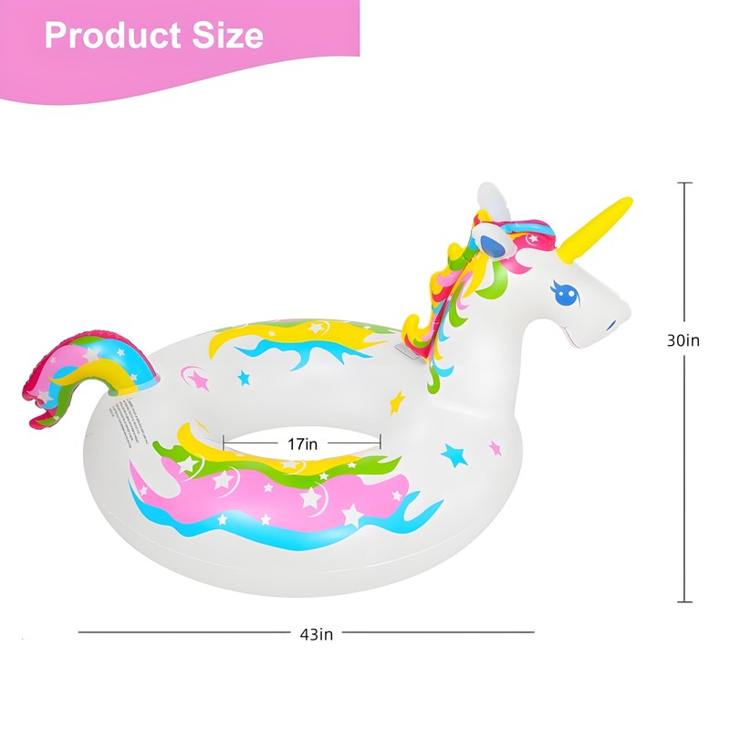 SEMANJLL 43 Inch Solar Powered Floating Unicorn Pool Light with