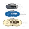 Designer No Animal Testing Sign (Ivory/Dark Brown) - Large