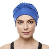 Polyester Latex Lined Pleated Women’s Swim Bathing Turban - Navy