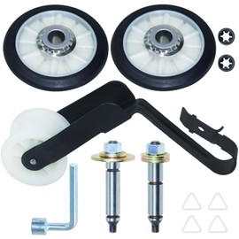 YHSGUSU 4392065 Dryer Repair Kit with 349241t Drum Roller Kit 691366 Idler Pulley WPW10359269 WPW10359270 Dryer Drum Shaft L Socket Wrench (w/o Dryer Belt) for Whirlpool Kenmore Maytag Amana Dryers