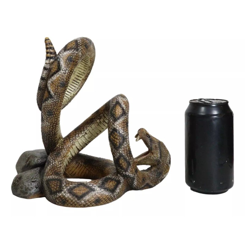 Rustic Western Coiled Diamondback Rattlesnake Snake Wine Bottle Holder Figurine