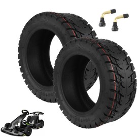 RidTianTek 100/55-6 Off-Road Tubeless Tire for Go Kart ATV Quad Bike for 11 Inch Electric Scooter, Vacuum Thickened Tires, Anti-Slip Front/Rear Replacement Wheels for Scooter (2 pcs)