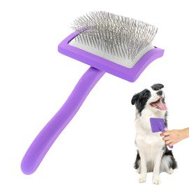 Xixiturtle Slicker Brush for Golden Doodle, Poodle, Labradoodle & More, Purple, Curly Hair Dog Grooming Brush, Effortlessly Detangles, Unisex, All Ages