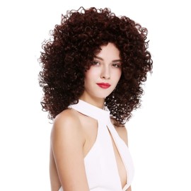 WIG ME UP - DW2531-MF-44-2SP35 Women's Wig Lace Front Mono Curls Curly Volume Dark Brown Red Brown Mix