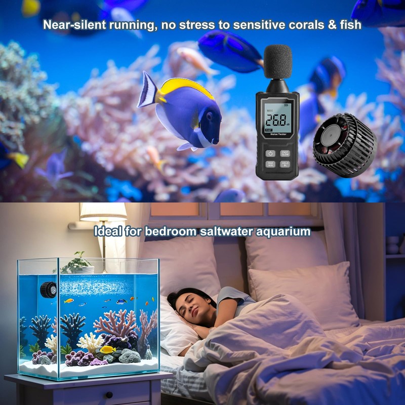 JEREPOND 1050GPH Mini Aquarium Wave Maker with Adjustable Controller, 6W