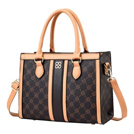 LASTOS Women's Shoulder Bag, Crossbody Shoulder Bag, Commuting Bag, Tote Bag, Handbag, Small, Camel X Flower