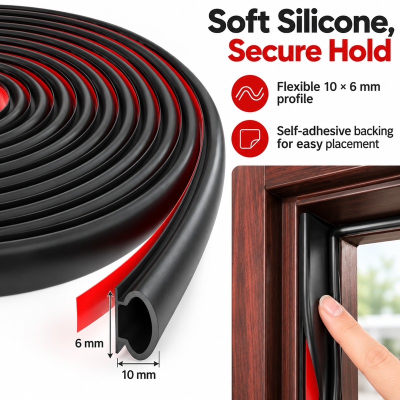 Self-Adhesive Door and Window Weather Stripping for Gap Sealing –