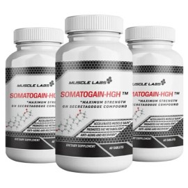 Somatogain-HGH Booster Secretagogue Suplemento | 3 Botellas - ¡En Oferta!