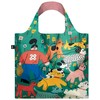 LOQI Eco Bag TS.DW.R TESS SMITH-ROBERTS Dog Walking Recycled Bag, Colorful, Approx. Width 19.7 x Height 16.5 inches (42 cm), Top of Handle: 27.2 inches (69 cm), Included Pouch: 4.5 x 4.3 inches (11.5