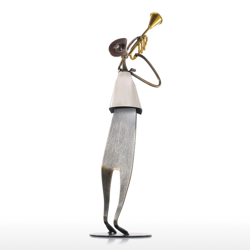 Cowboy Band / Trumpet Music Trumpet Playing Metal Iron Sculpture