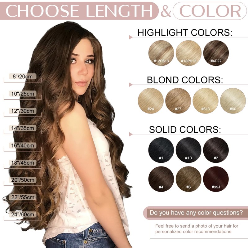 20 inch One Piece Clip in Human Hair Extension -