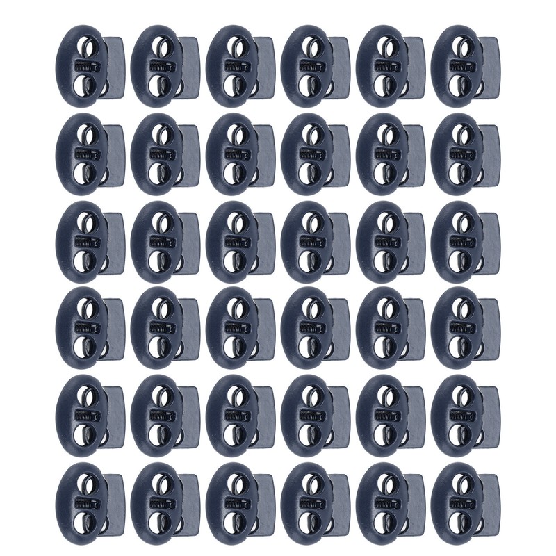30pcs Metal Cord Lock End Toggle Double Hole Spring Stopper
