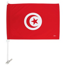 World Cup 2022 Tunisian Car Flag Bandera Para Carros De Tunisia Auto Decorations Small Banner For Window Clip Pole Accessories FIFA Sports Fans Outdoor Flags Game Football Soccer Gifts Made In USA