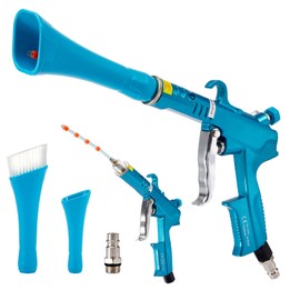 CarBole Dry blow gun made of aluminium alloy, compressed air cleaning gun, 6-9.2 bar. With cleaning brush, square gun heads are better suited for cleaning car interiors